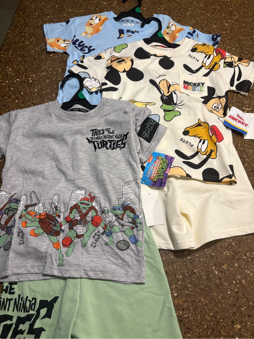 Disney Kids Matching Sets - White, Light Blue, Gray, Green